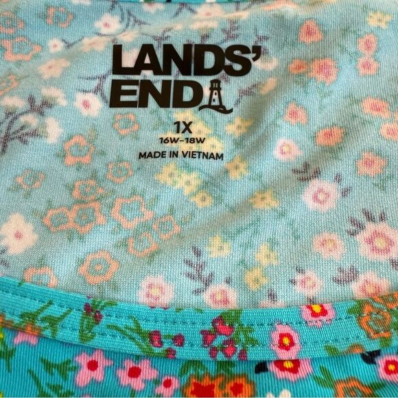 Land’s End Ditzy Floral Long Sleeve Rash Guard Athletic Tee Shirt Plus Sz 1X EUC - Picture 9 of 13